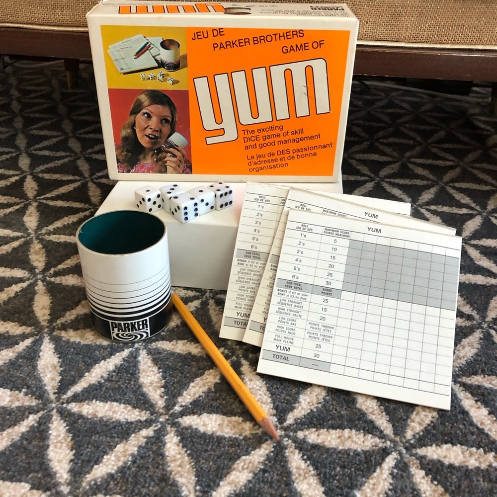 60's "Yum" Game - Yum Dice Game - Ages 7+ - 60's Boardgame - Dice Board Game